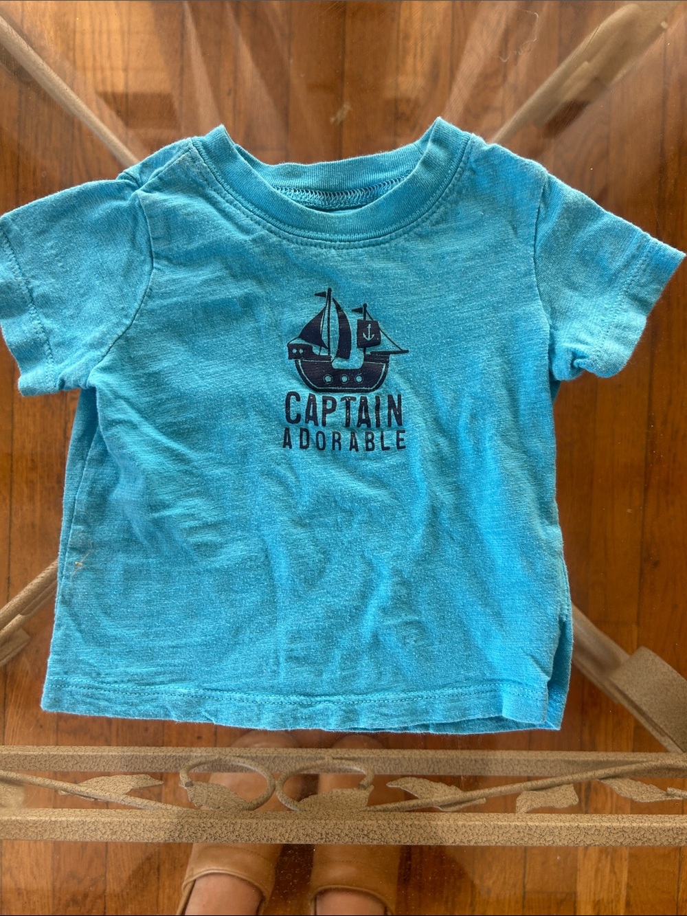 Carter's Turquoise Kids' T-Shirt with Ship Graphic- 9 months